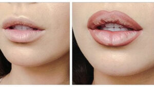 آرایش لب های باریک